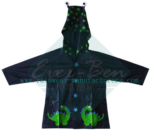 PVC Baby Raincoat-Vinyl Rain Jacket with Animal Pattern-PVC Raincoat for Kids Shiny Rain Mac